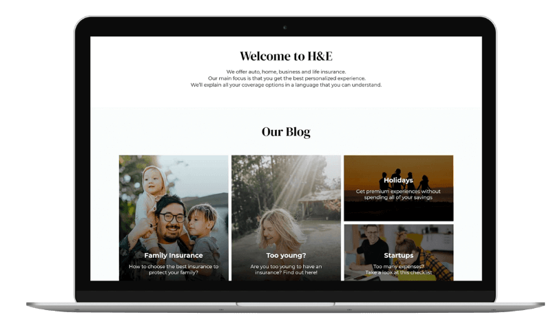 Flowy Studio - Web Design and SEO project for H&E Insurance