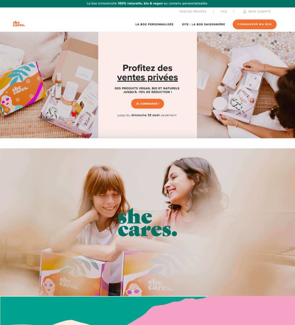 Preview image for web design and SEO project for She Cares Box