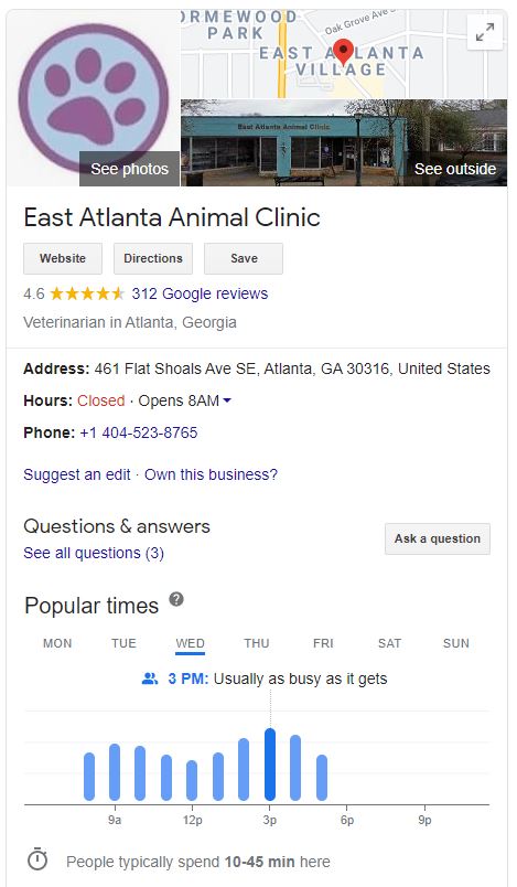 Example of Google My Business